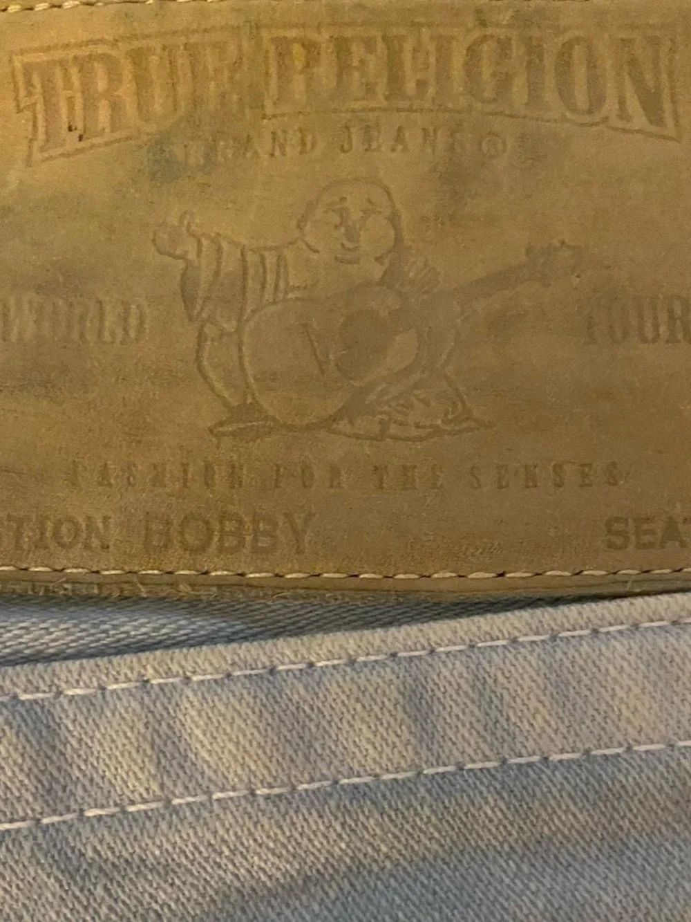 True Religion Jeans Blue White Fade Size 33